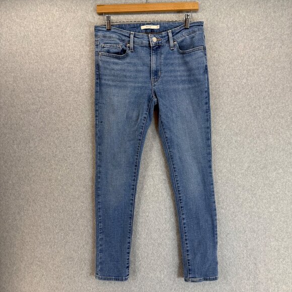 Levis 711 Skinny Jeans‎ Womens Size 28 Medium Wash Denim Stretch Ankle Length - Picture 1 of 16